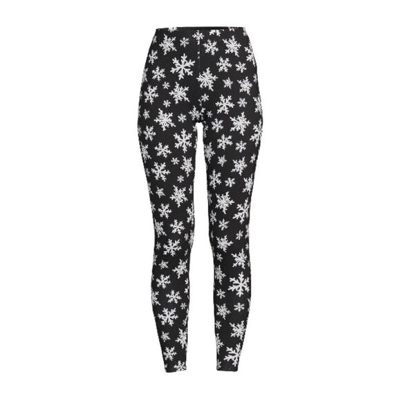 Women’s Juniors Holiday Snow Flake Ankle Cotton Leggings Size L - Picture 1 of 5